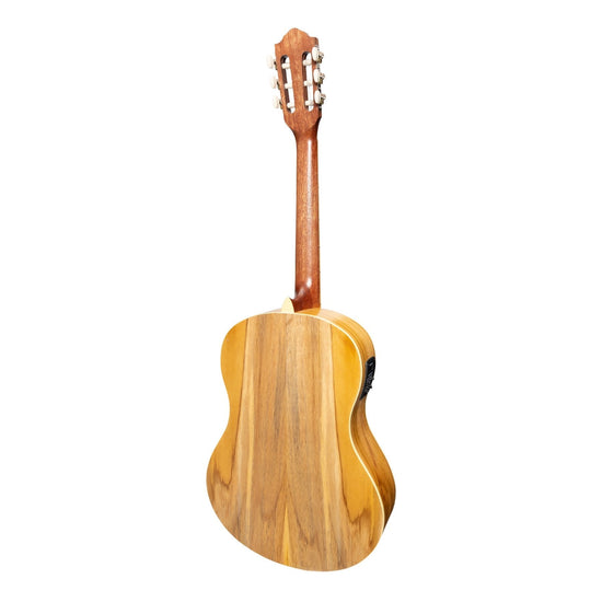 Martinez 'Slim Jim' Full Size Electric Classical Guitar Pack with Pickup/Tuner (Jati-Teakwood)