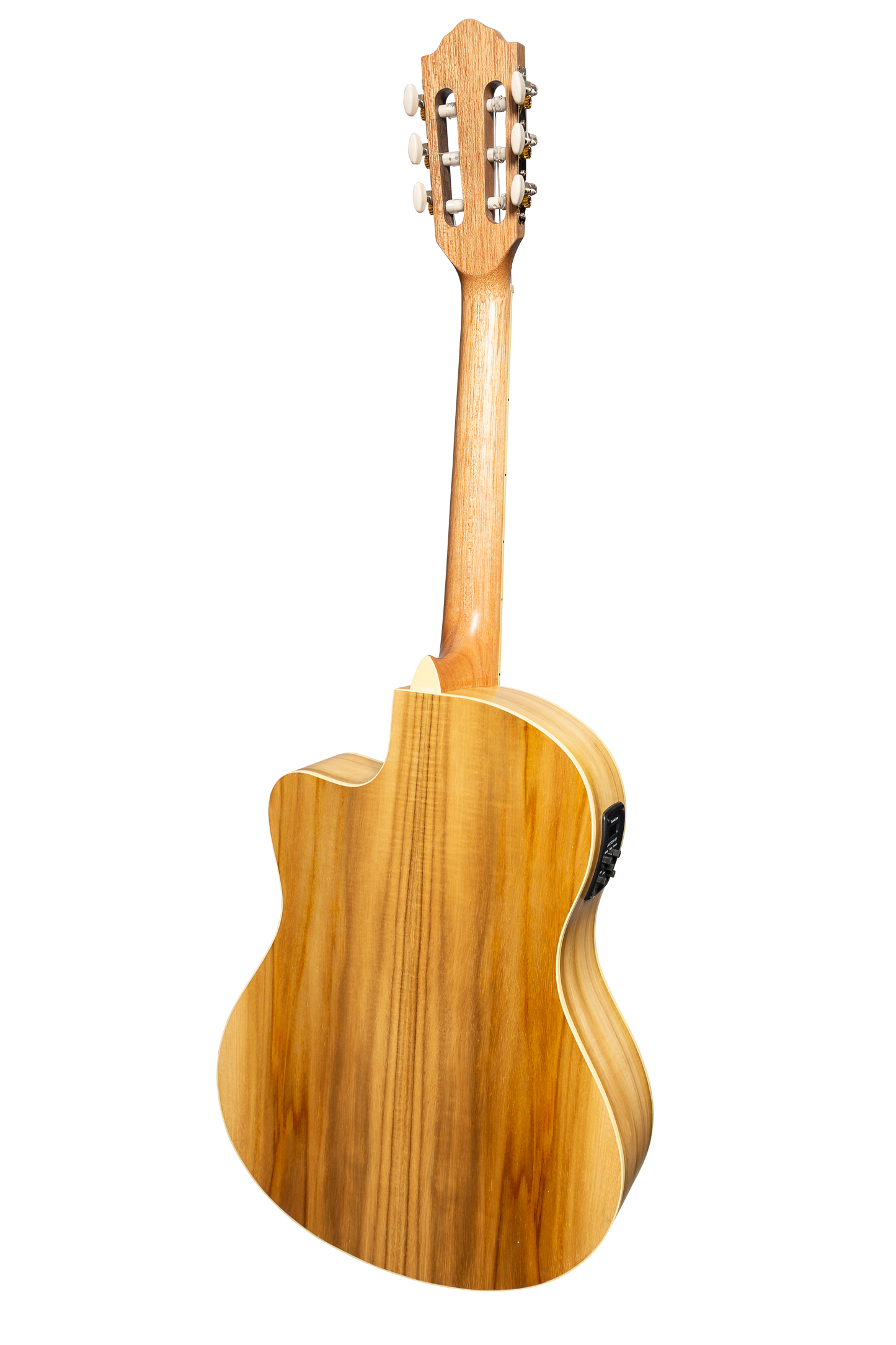 Martinez 'Slim Jim' Full Size Electric Classical Guitar with Pickup/Tuner Cutaway (Jati-Teakwood)