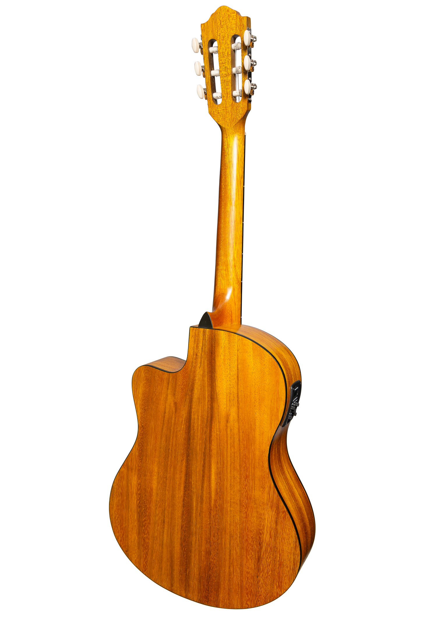 Martinez 'Slim Jim' Full Size Electric Classical Guitar with Pickup/Tuner Cutaway (KOA)