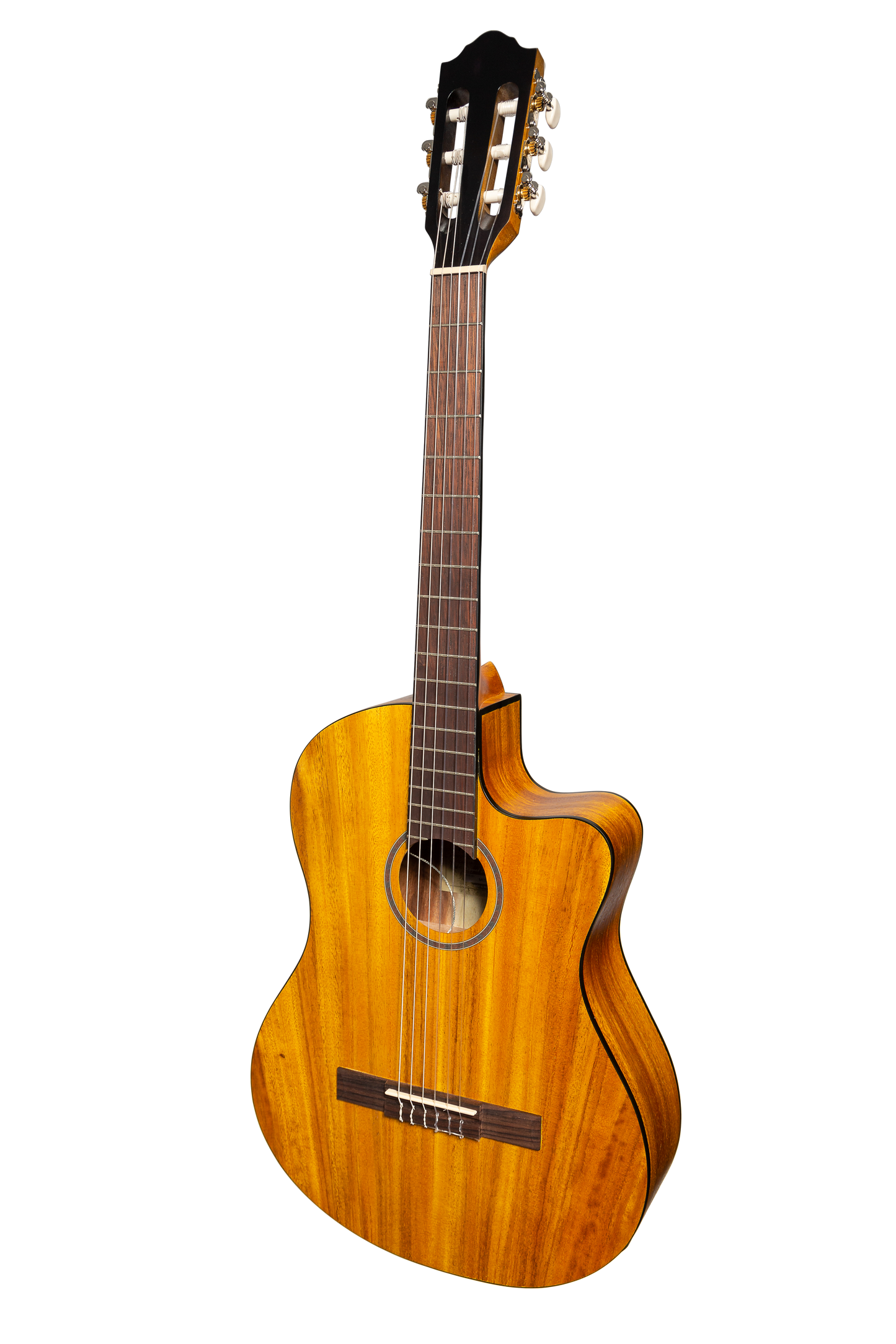 Martinez 'Slim Jim' Full Size Electric Classical Guitar with Pickup/Tuner Cutaway (KOA)