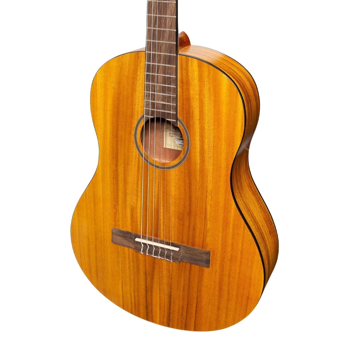 Martinez 'Slim Jim' Full Size Electric Classical Guitar with Pickup/Tuner (Koa)