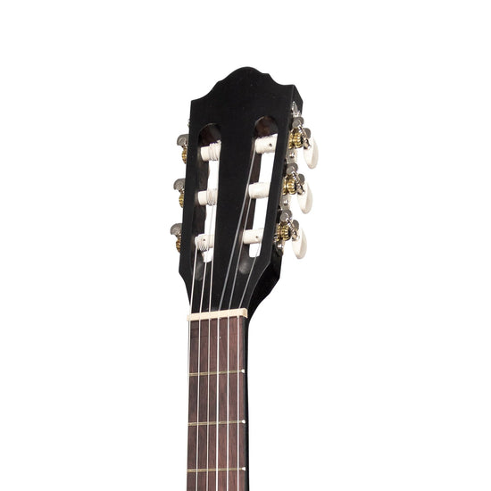 Martinez 'Slim Jim' Full Size Student Classical Guitar with Built In Tuner (Black)