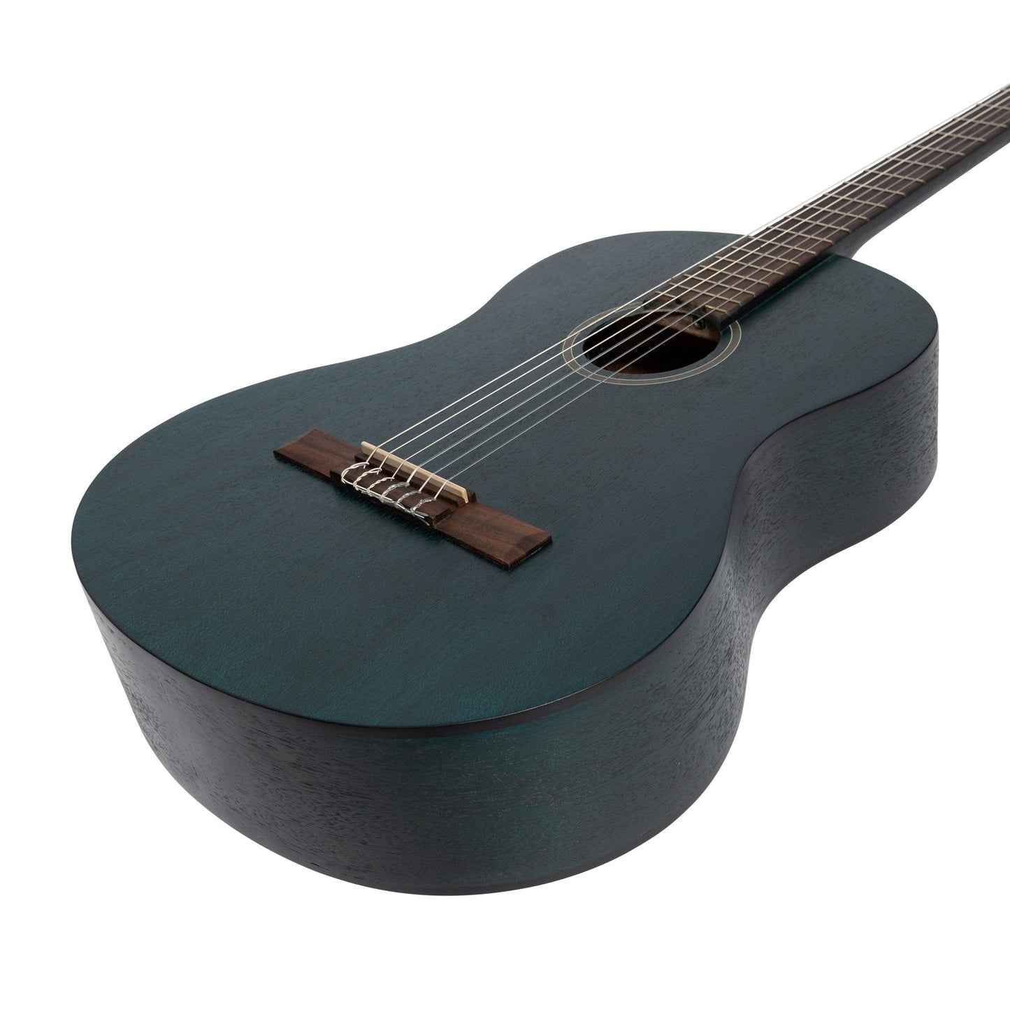 Martinez 'Slim Jim' Full Size Student Classical Guitar with Built In Tuner (Blue)