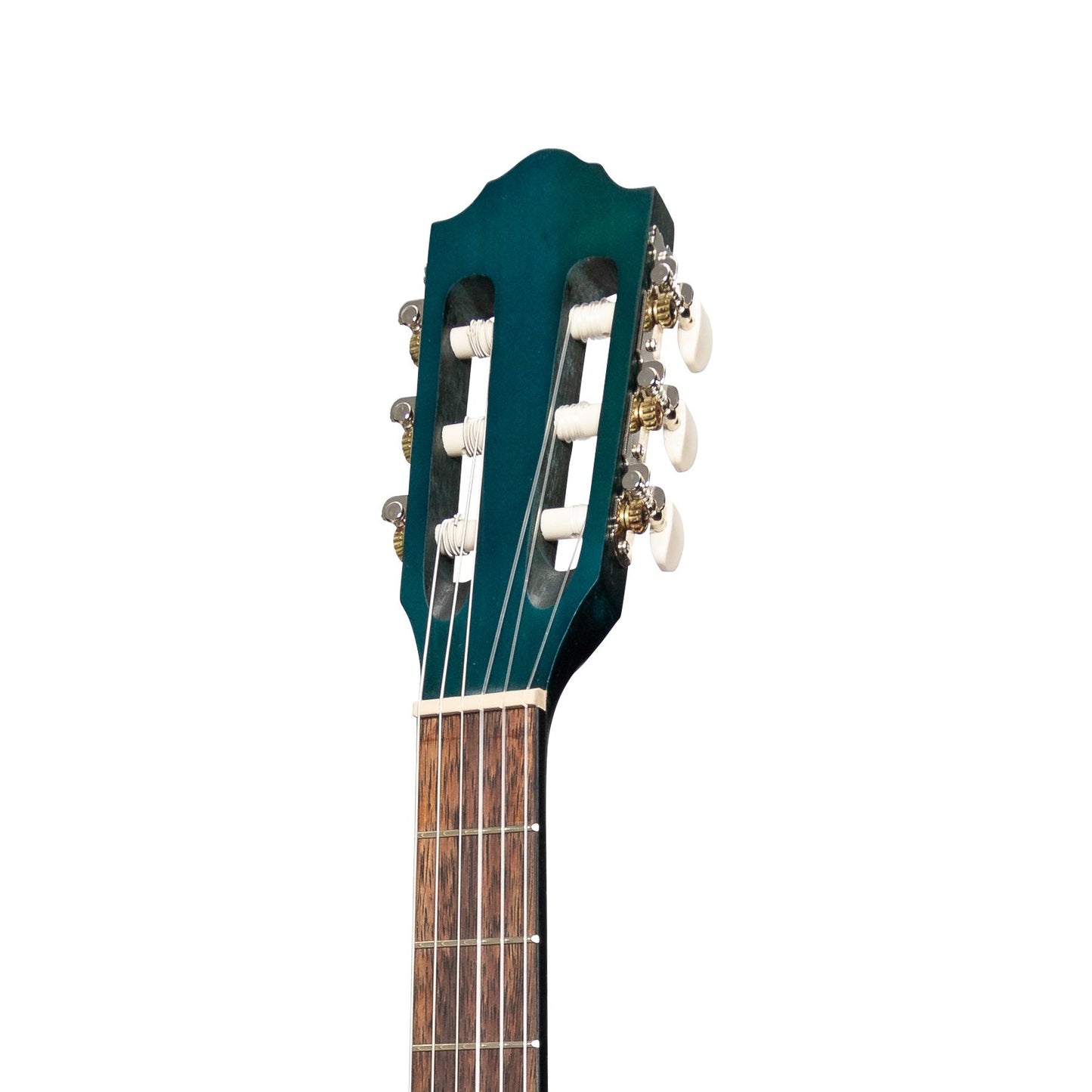 Martinez 'Slim Jim' Full Size Student Classical Guitar with Built In Tuner (Blue)