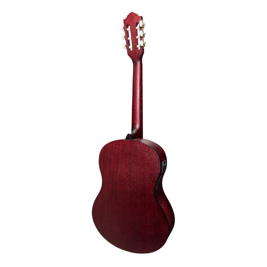 Martinez 'Slim Jim' Full Size Student Classical Guitar with Built In Tuner (Red)