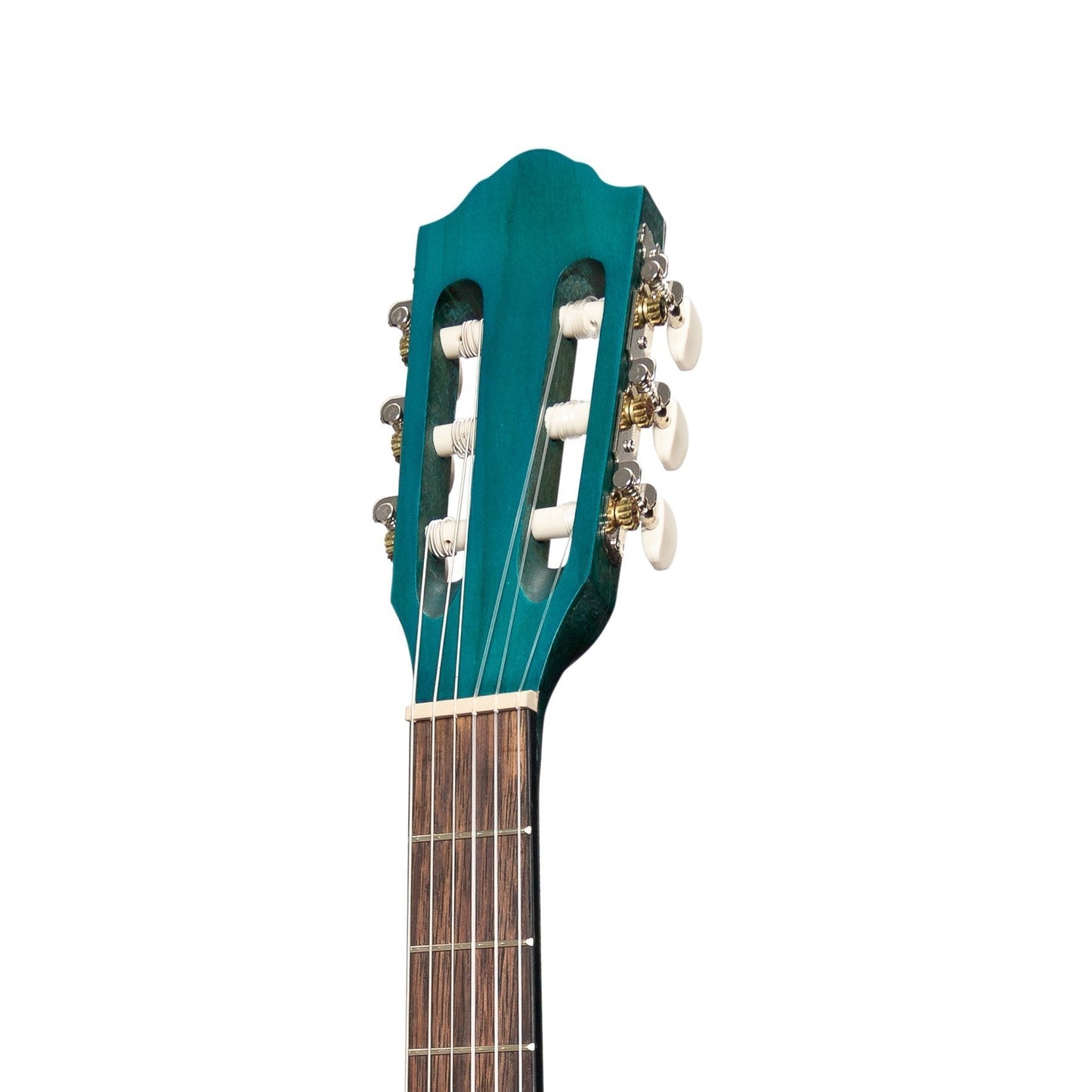 Martinez 'Slim Jim' Full Size Student Classical Guitar with Built In Tuner (Teal Green)