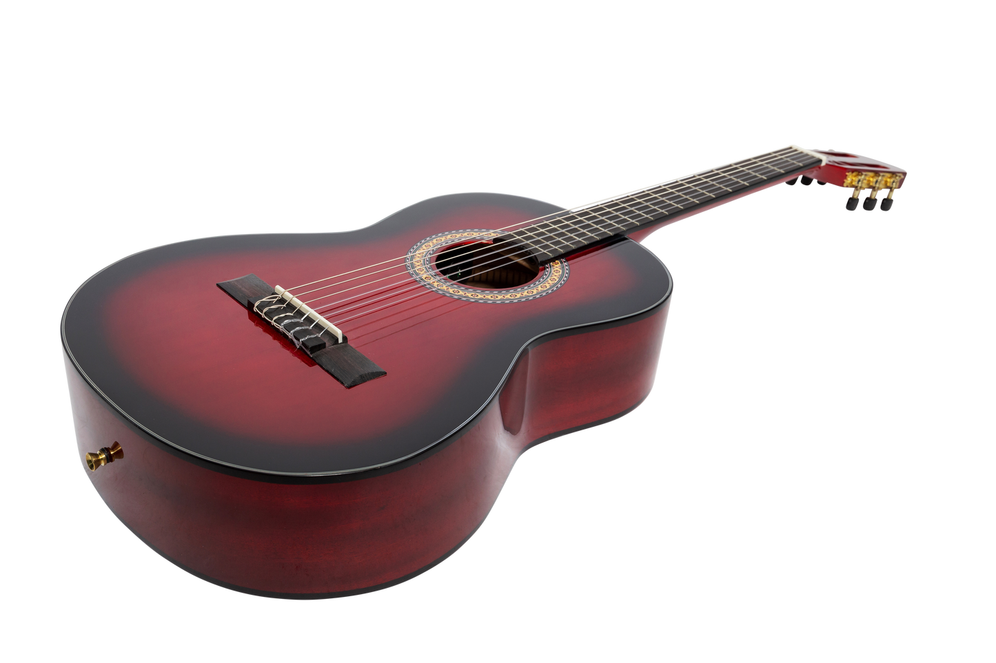 Martinez 'Slim Jim' G-Series 3/4 Size Classical Guitar with Built-in Tuner (Trans Wine Red-Gloss)