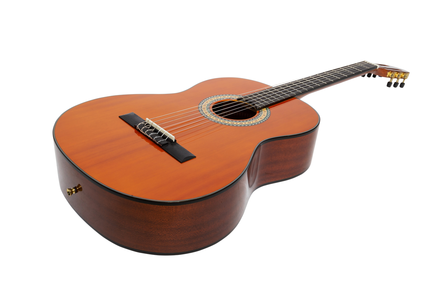 Martinez 'Slim Jim' G-Series Full Size Student Classical Guitar Pack with Built In Tuner (Amber-Gloss)