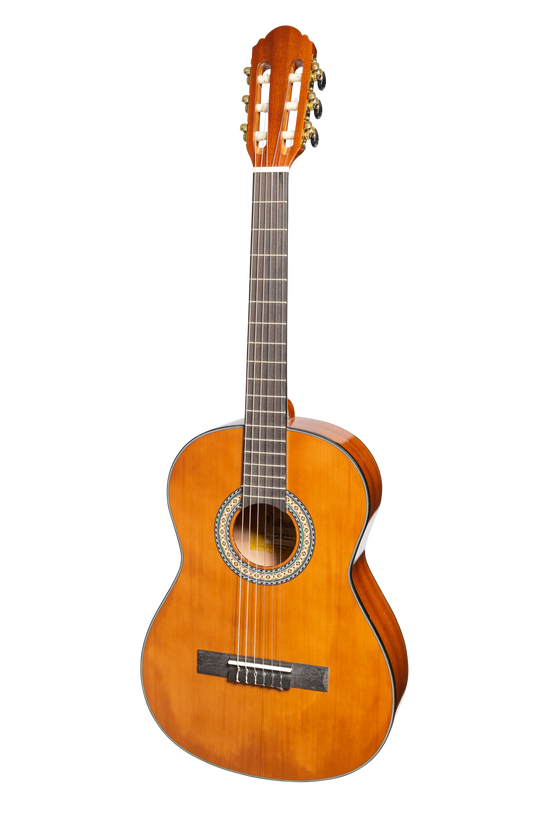 Martinez 'Slim Jim' G-Series Full Size Student Classical Guitar Pack with Built In Tuner (Natural-Gloss)