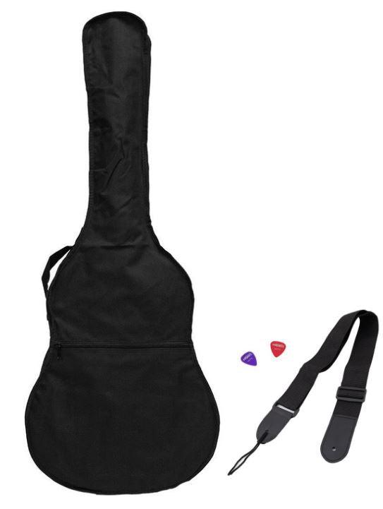 Martinez 'Slim Jim' G-Series Full Size Student Classical Guitar Pack with Built In Tuner (Natural-Gloss)