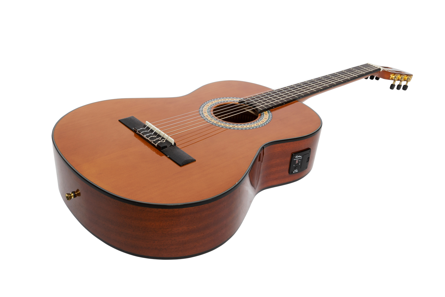 Martinez 'Slim Jim' G-Series Left Handed Full Size Classical Guitar with Built-in Tuner (Natural-Gloss)