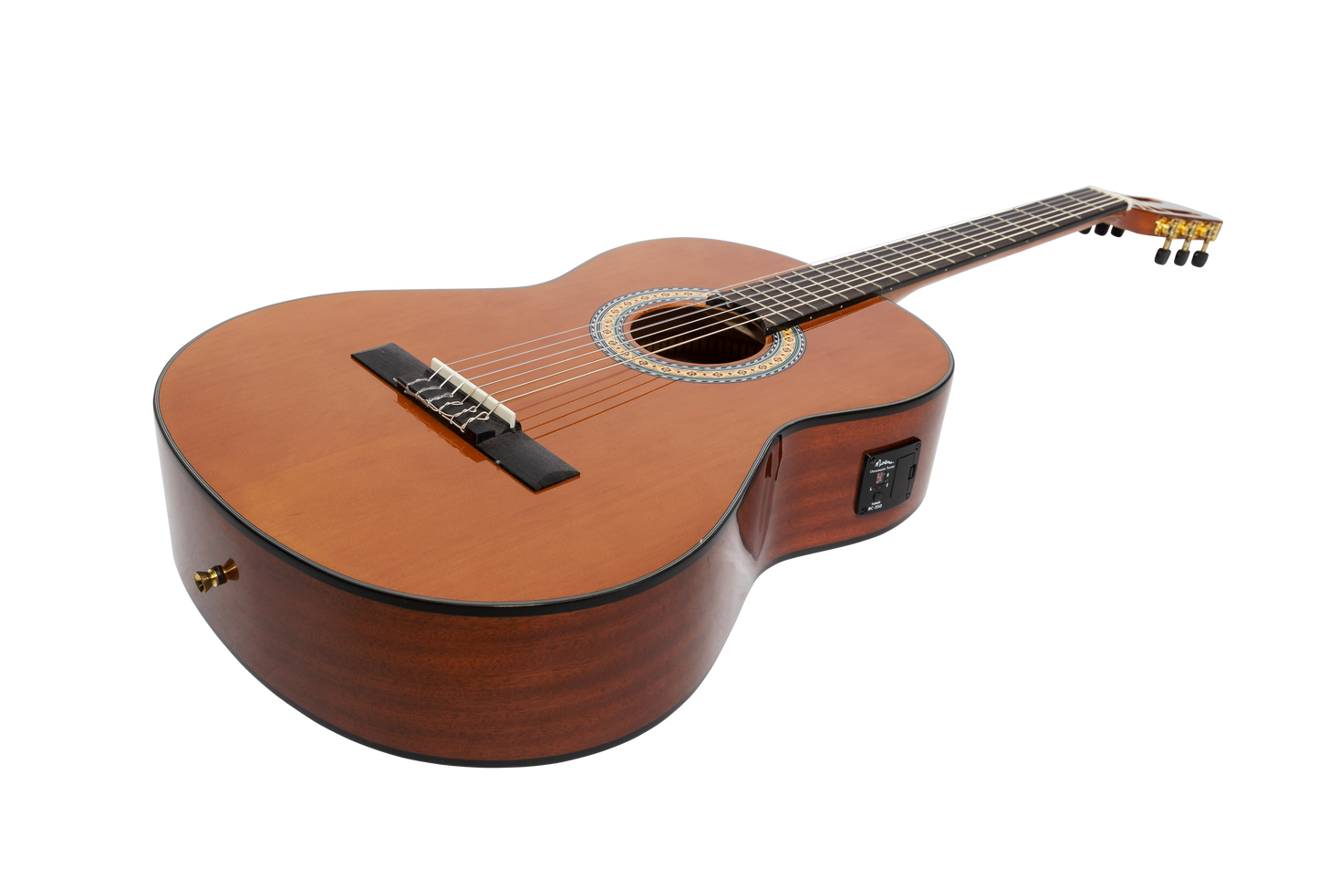 Martinez 'Slim Jim' G-Series Left Handed Full Size Student Classical Guitar Pack with Built In Tuner (Natural-Gloss)
