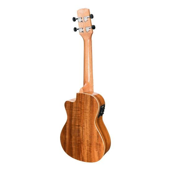 Load image into Gallery viewer, Martinez &amp;#39;Southern Belle 8 Series&amp;#39; Koa Solid Top Electric Cutaway Concert Ukulele with Hard Case (Natural Gloss)
