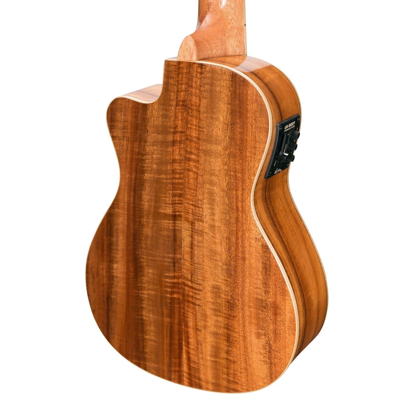 Load image into Gallery viewer, Martinez &amp;#39;Southern Belle 8 Series&amp;#39; Koa Solid Top Electric Cutaway Concert Ukulele with Hard Case (Natural Gloss)
