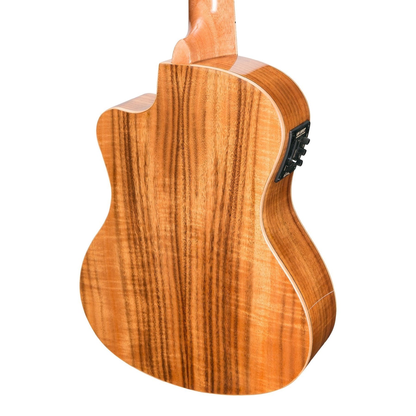 Martinez 'Southern Belle 8 Series' Koa Solid Top Electric Cutaway Tenor Ukulele with Hard Case (Natural Gloss)