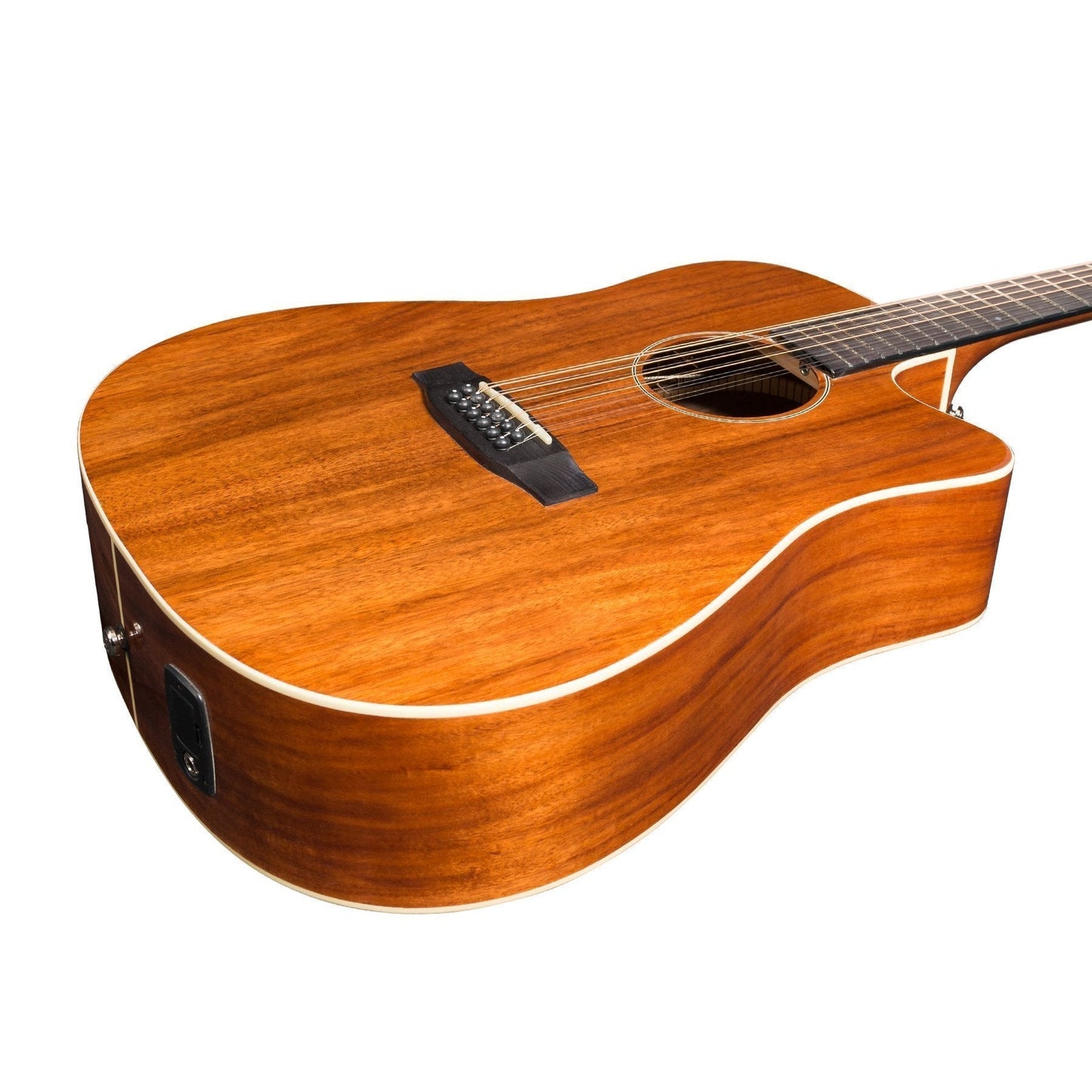 Martinez 'Southern Star Series' Koa Solid Top 12-String Acoustic-Electric Dreadnought Cutaway Guitar (Natural Gloss)