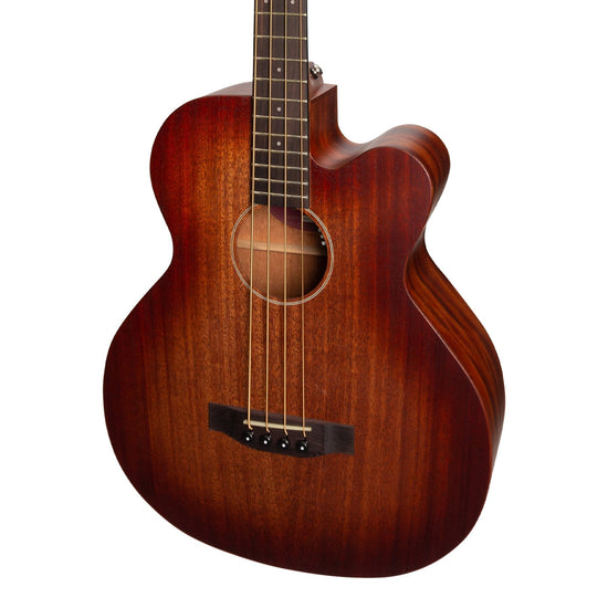 Martinez 'Southern Star Series' Mahogany Solid Top Acoustic-Electric Cutaway Bass Guitar (Satin Sunburst)