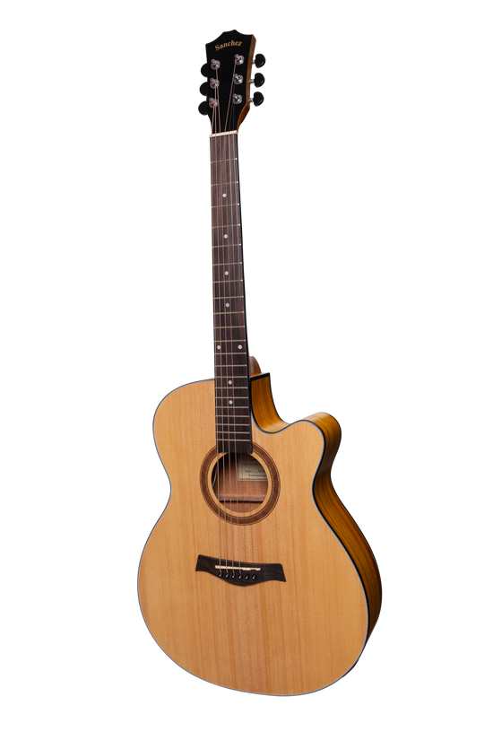 Sanchez Acoustic-Electric Small Body Cutaway Guitar Pack (Spruce/Acacia)
