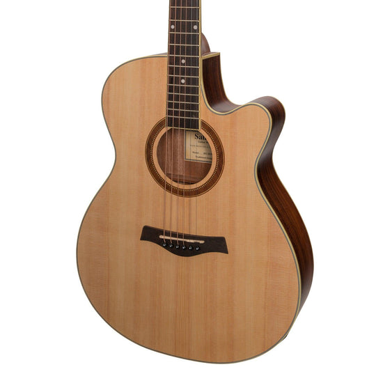 Sanchez Acoustic-Electric Small Body Cutaway Guitar Pack (Spruce/Rosewood)