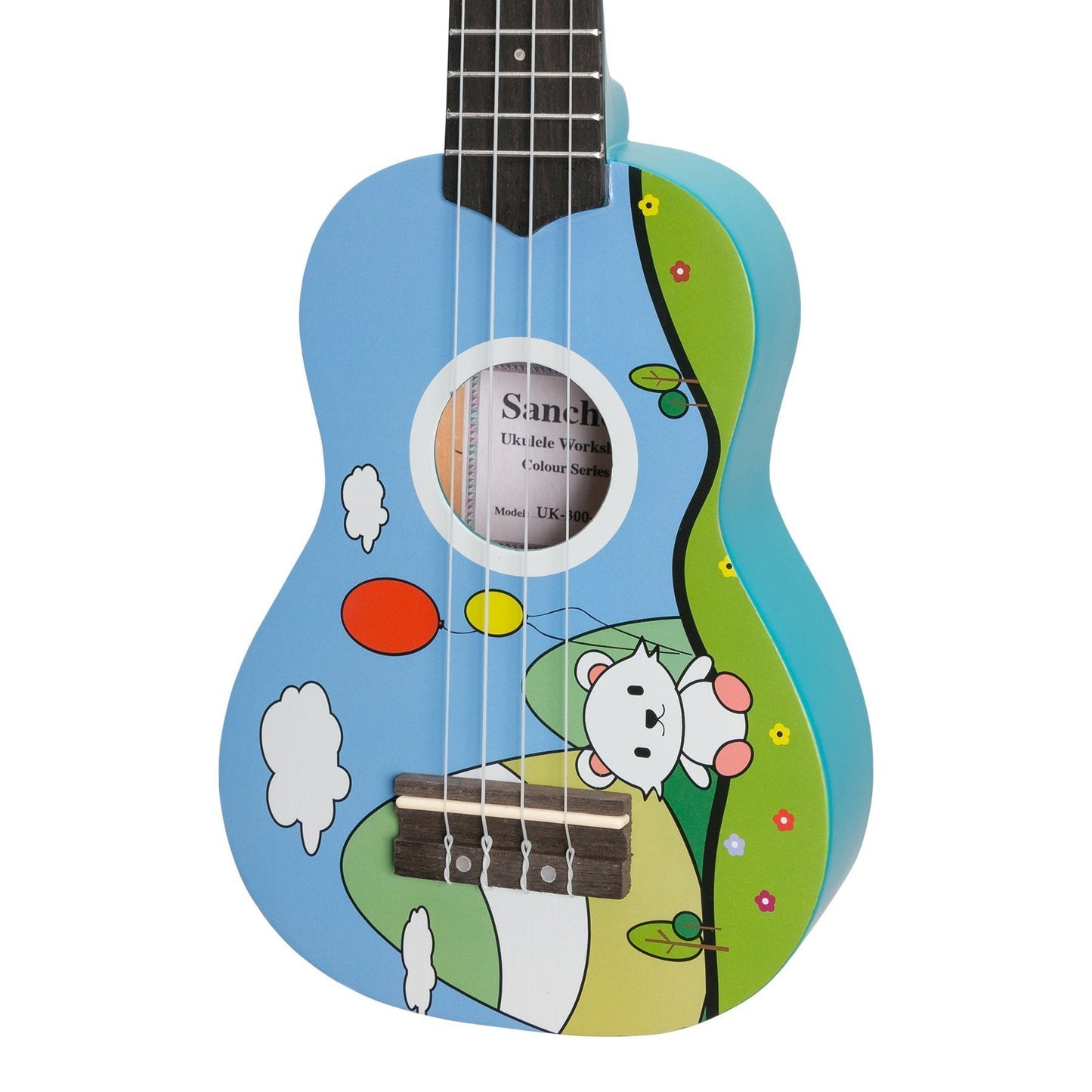 Sanchez 'Friendly Folk' Soprano Ukulele (Blue/Balloon Bear)