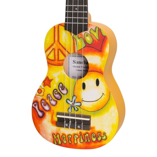 Sanchez 'Friendly Folk' Soprano Ukulele (Yellow/Hippy)