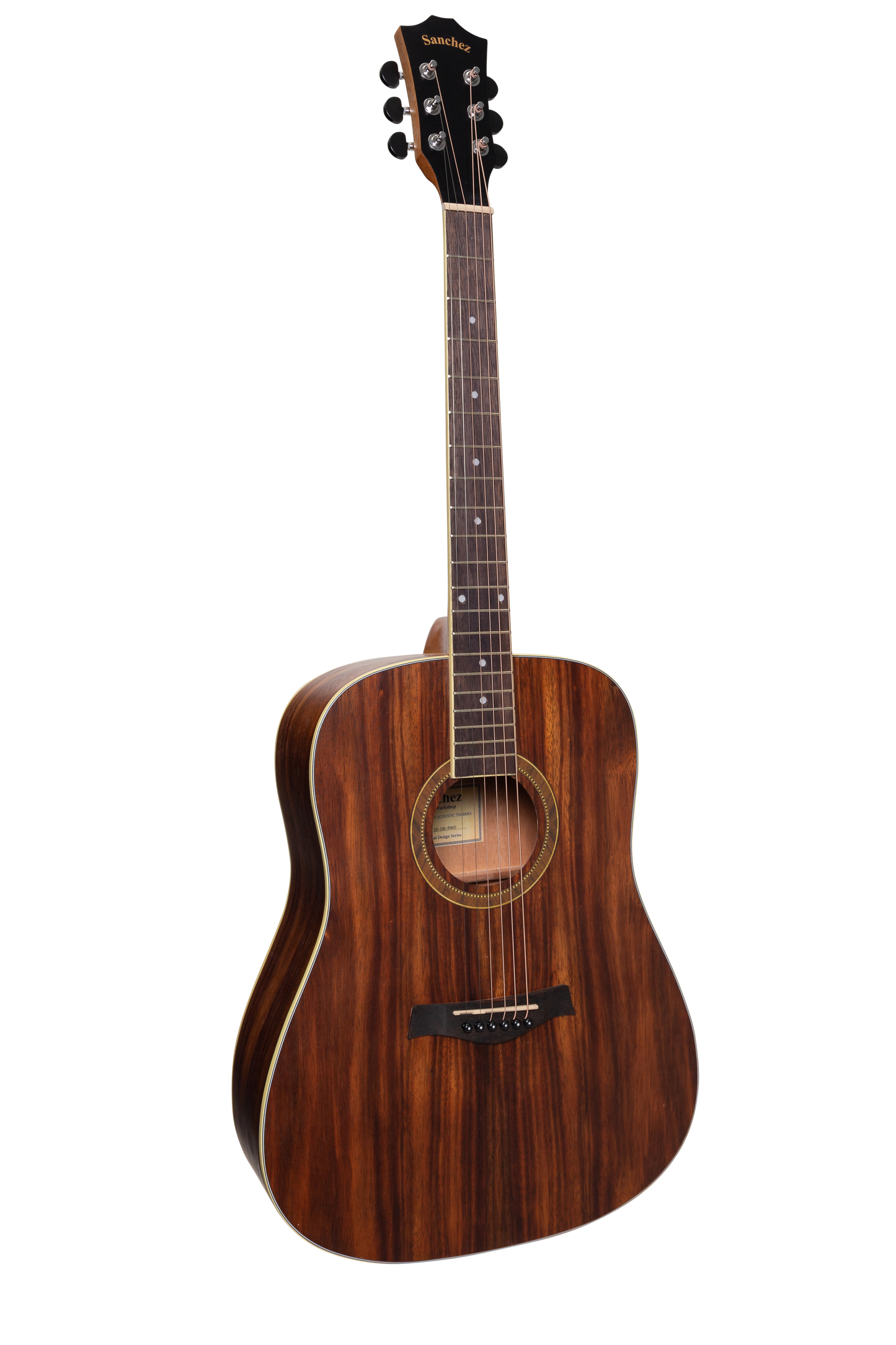 Sanchez Left Handed Acoustic Dreadnought Guitar Pack (Rosewood)