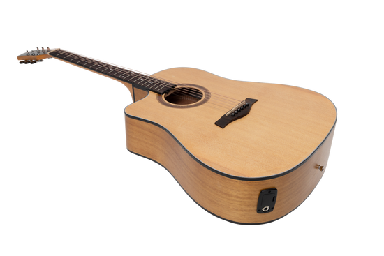 Sanchez Left Handed Acoustic-Electric Dreadnought Cutaway Guitar Pack (Spruce/Acacia)