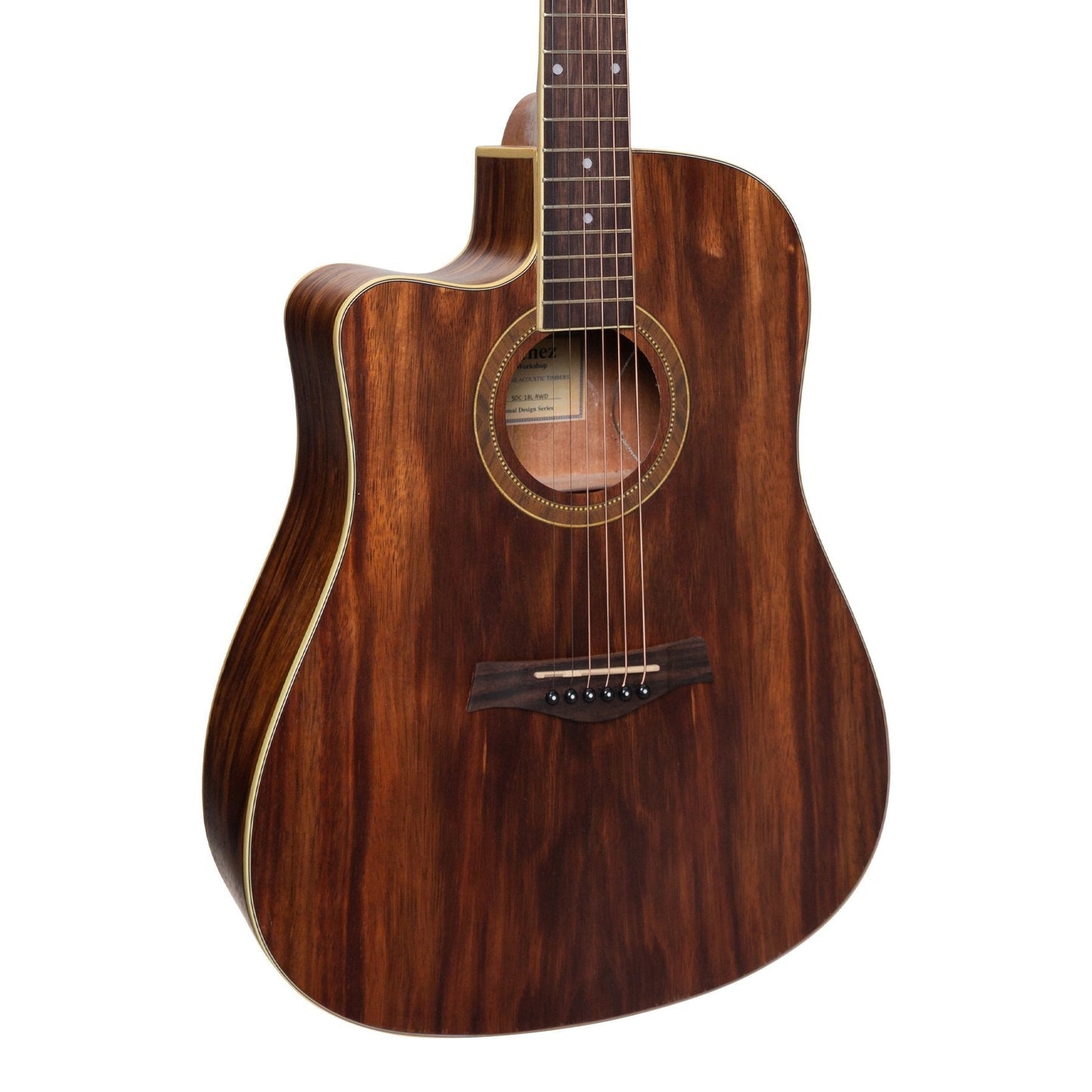 Sanchez Left Handed Acoustic-Electric Dreadnought Cutaway Guitar (Rosewood)