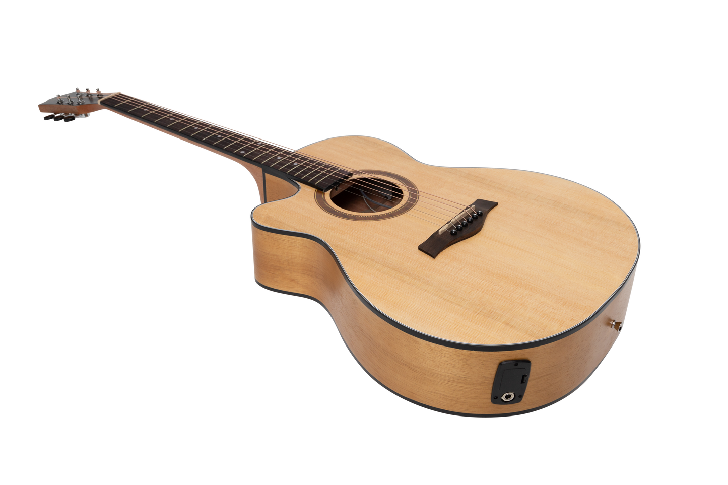 Sanchez Left Handed Acoustic-Electric Small Body Cutaway Guitar Pack (Spruce/Acacia)