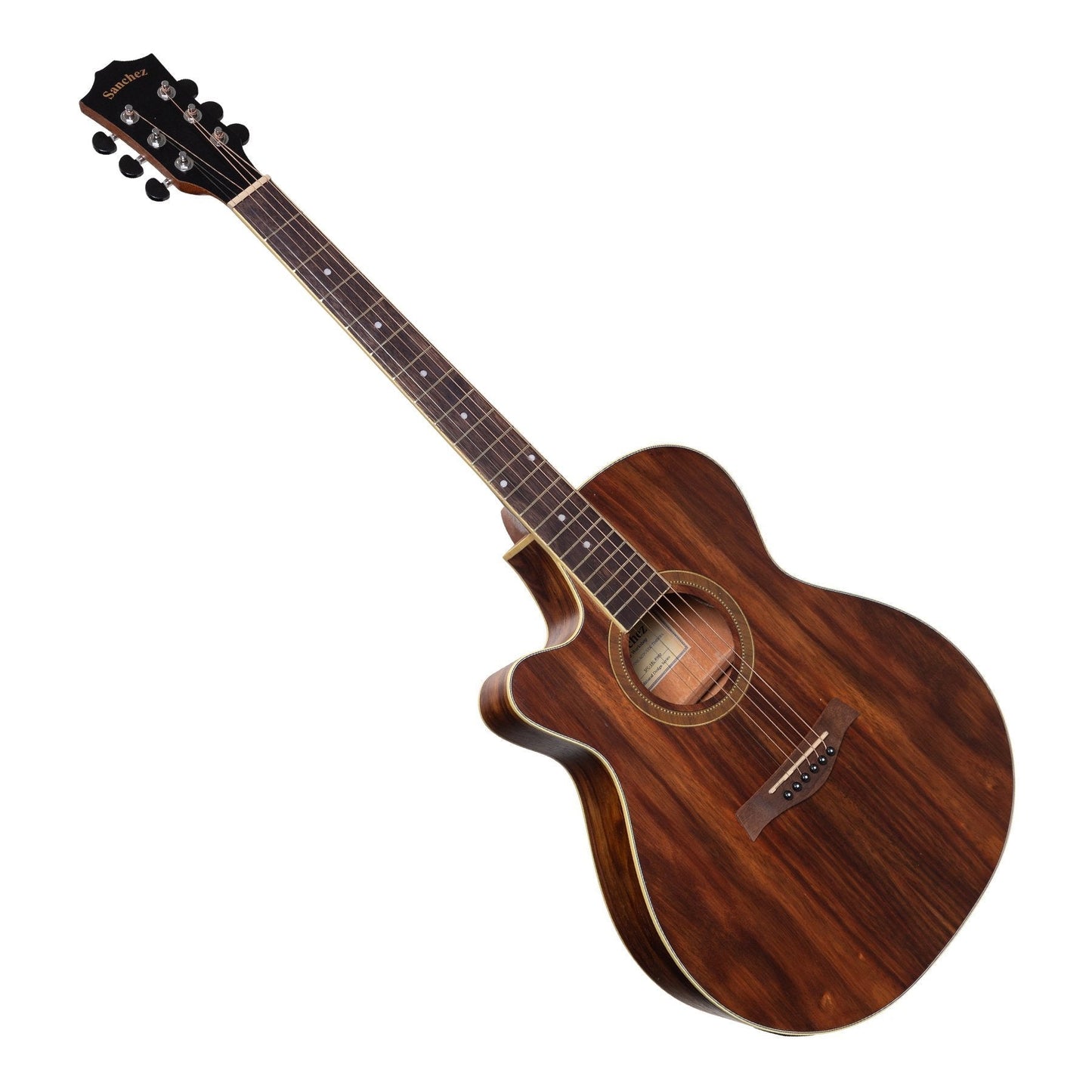 Sanchez Left Handed Acoustic-Electric Small Body Cutaway Guitar (Rosewood)