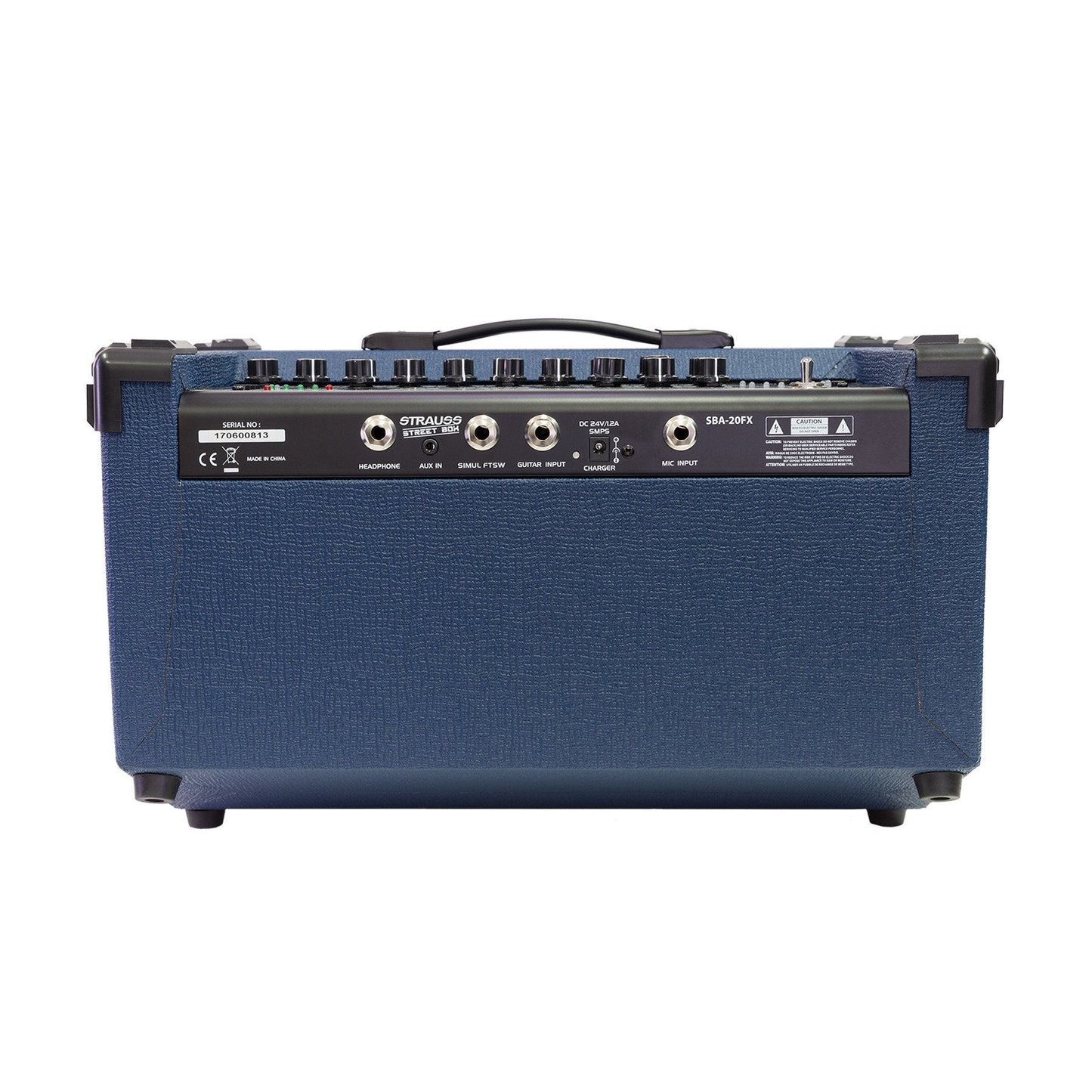 Strauss 'Streetbox' 20 Watt Solid State Rechargeable DC Amplifier (Blue)