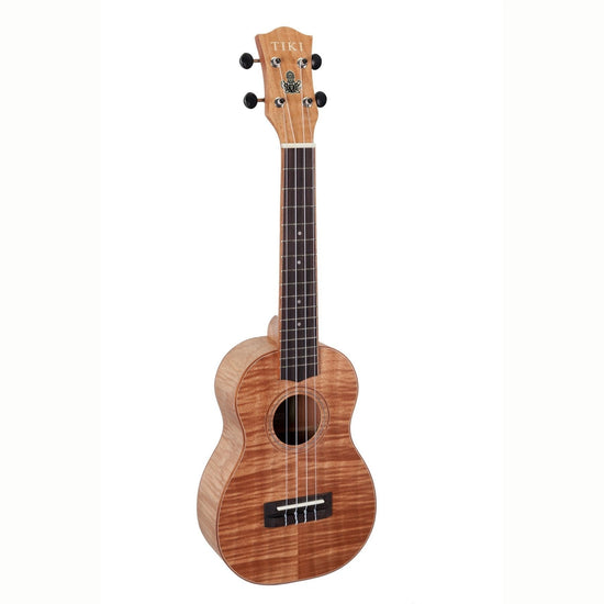 Tiki '2 Series' Mahogany Flame Top Concert Ukulele with Gig Bag (Natural Satin)