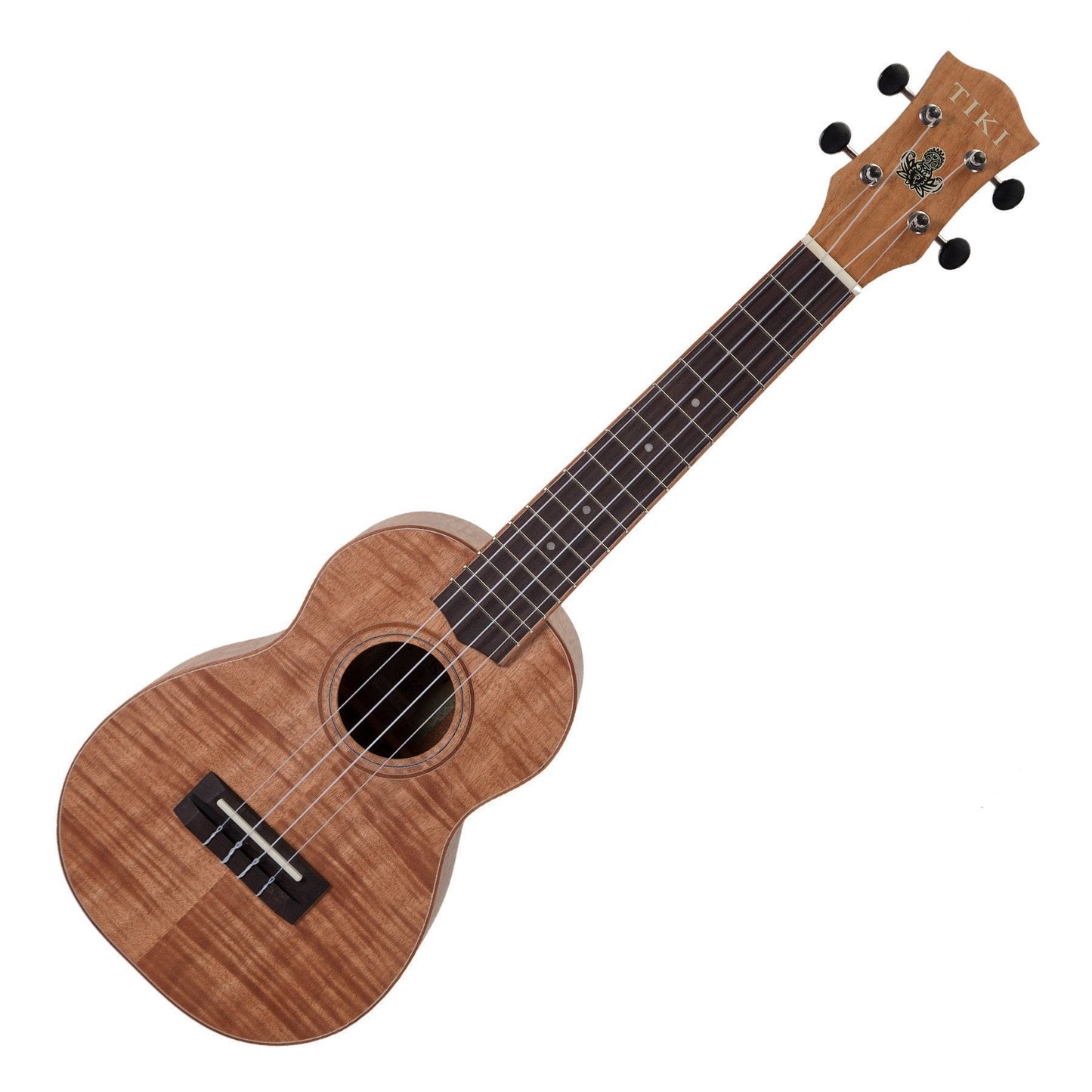 Tiki '2 Series' Mahogany Flame Top Concert Ukulele with Gig Bag (Natural Satin)