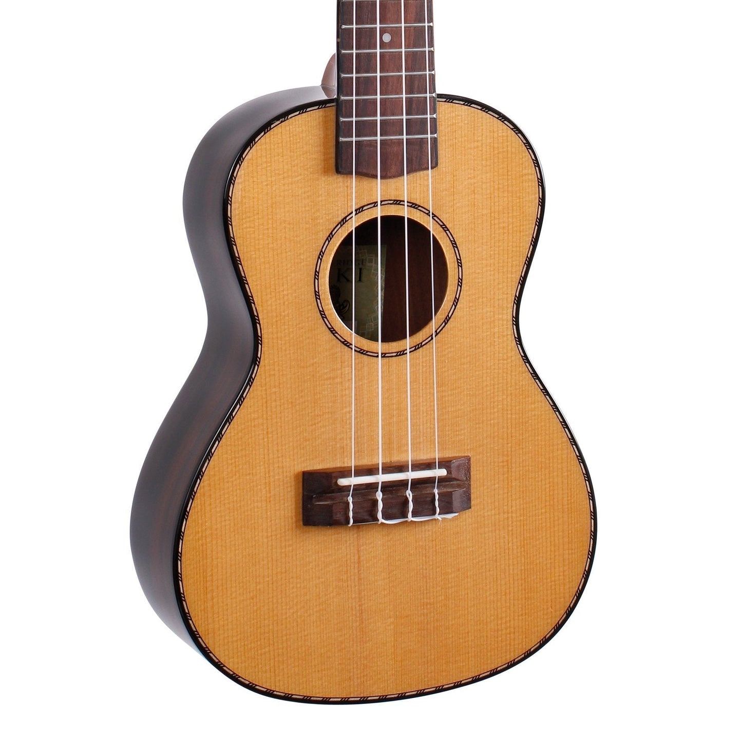 Tiki '22 Series' Spruce Solid Top Concert Ukulele with Hard Case (Natural Gloss)