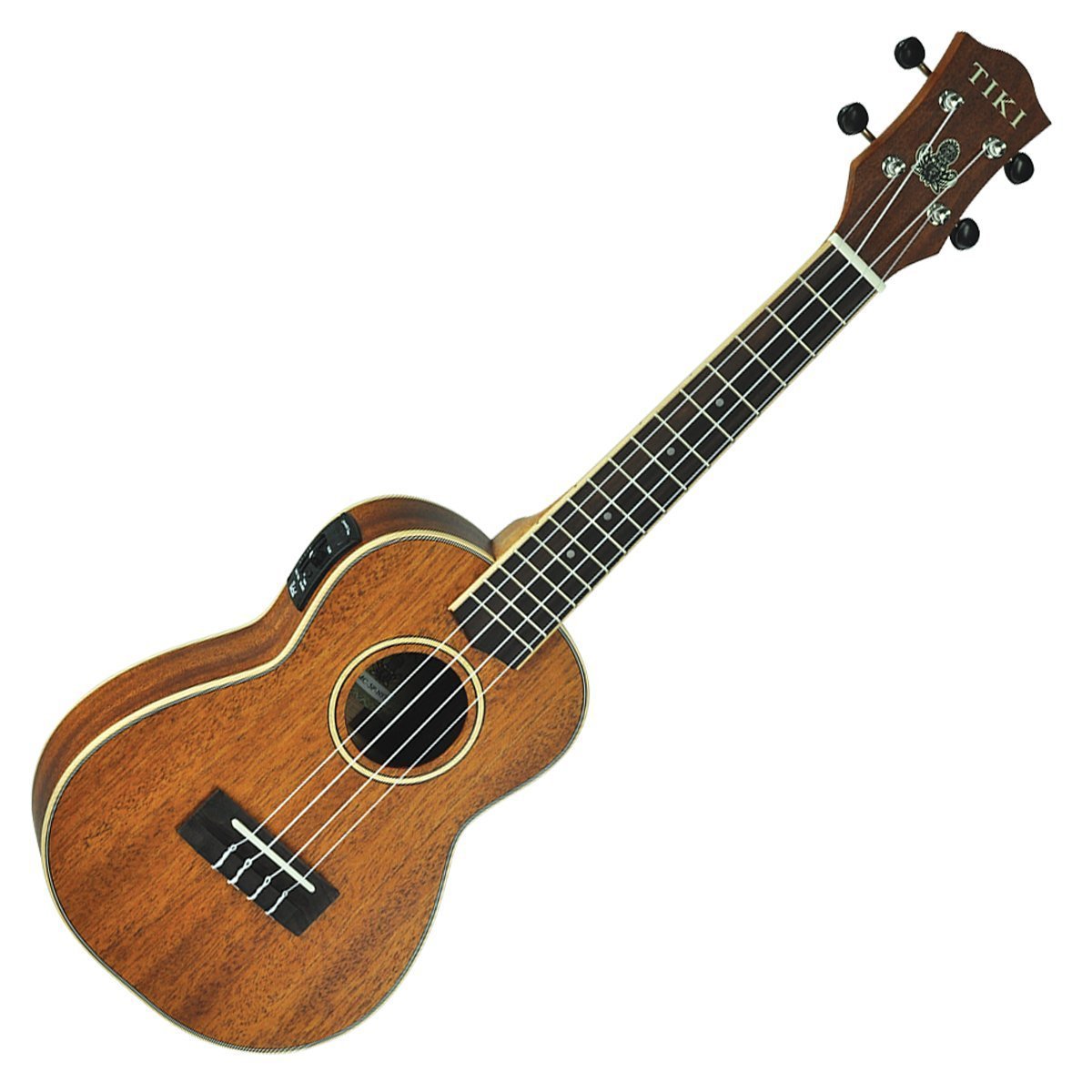 Load image into Gallery viewer, Tiki &amp;#39;5 Series&amp;#39; Mahogany Solid Top Electric Concert Ukulele with Hard Case (Natural Satin)
