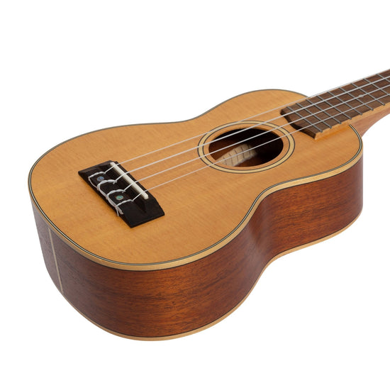 Tiki '6 Series' Spruce Solid Top Soprano Ukulele with Hard Case (Natural Satin)