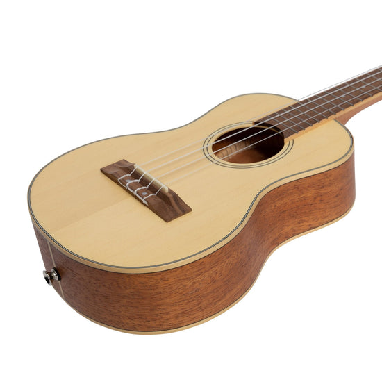 Tiki '6 Series' Spruce Solid Top Tenor Ukulele with Hard Case (Natural Satin)