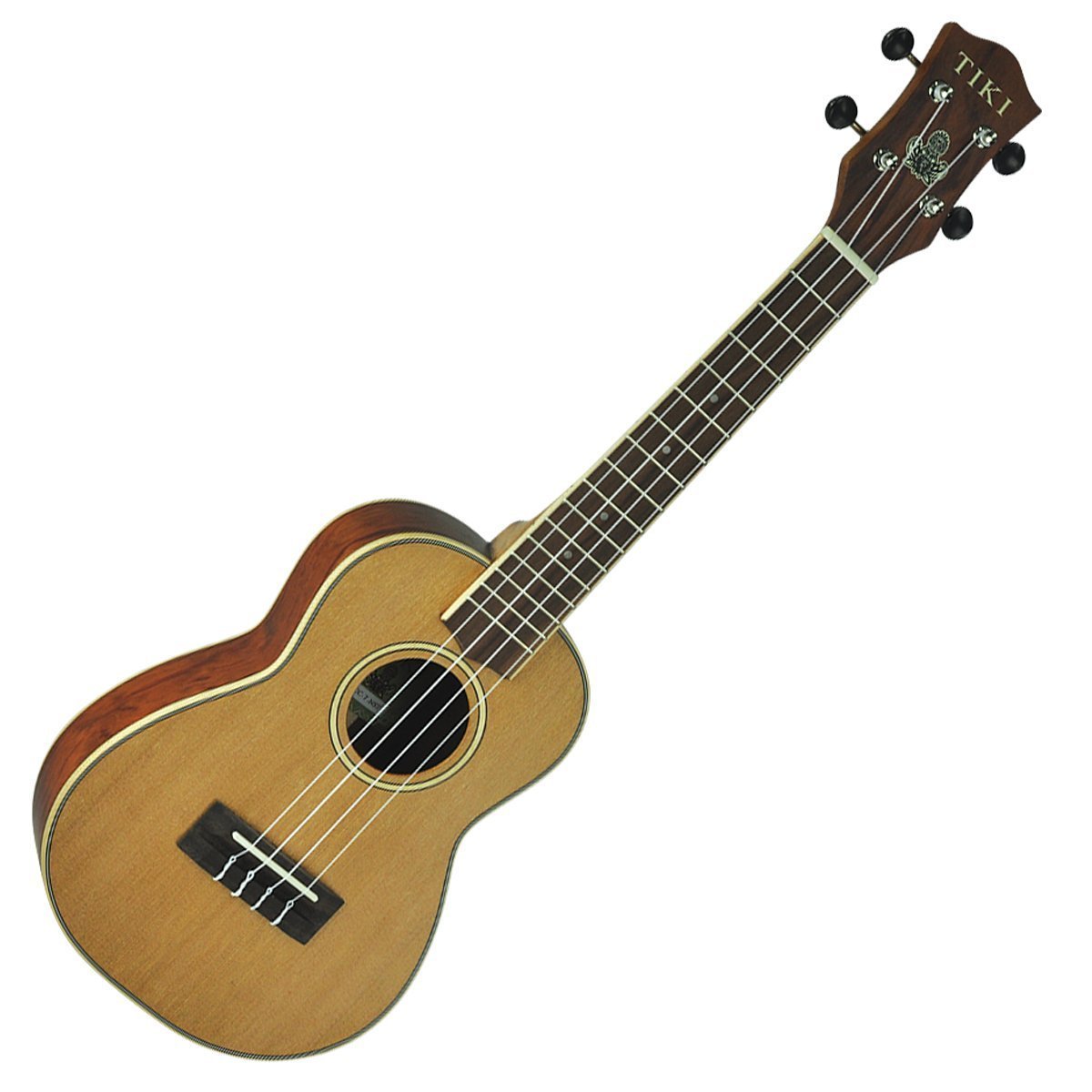 Tiki '7 Series' Cedar Solid Top Concert Ukulele with Hard Case (Natural Satin)