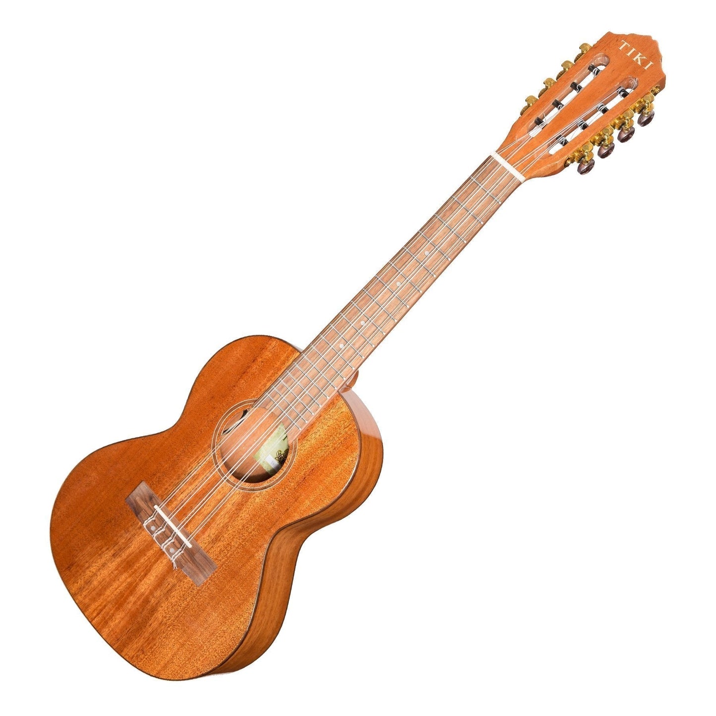 Tiki 8 String Mahogany Solid Top Electric Ukulele with Hard Case (Natural Gloss)