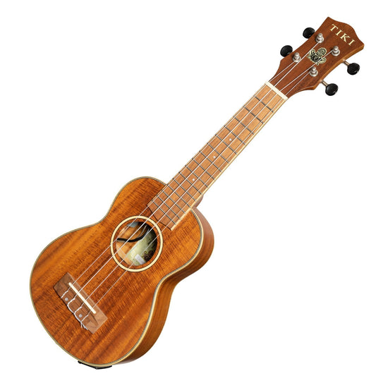 Load image into Gallery viewer, Tiki &amp;#39;9 Series&amp;#39; Koa Solid Top Electric Soprano Ukulele with Hard Case (Natural Satin)
