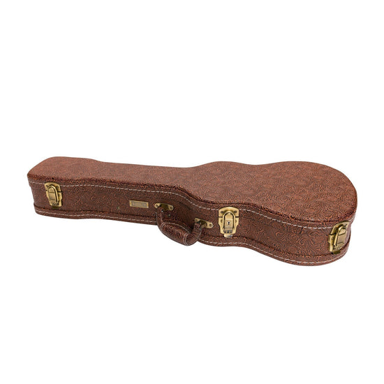 Tiki Deluxe Shaped Baritone Ukulele Hard Case (Paisley Brown)