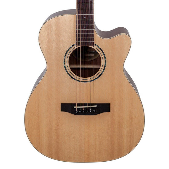 Timberidge '1 Series' Spruce Solid Top Acoustic-Electric Small Body Cutaway Guitar (Natural Gloss)