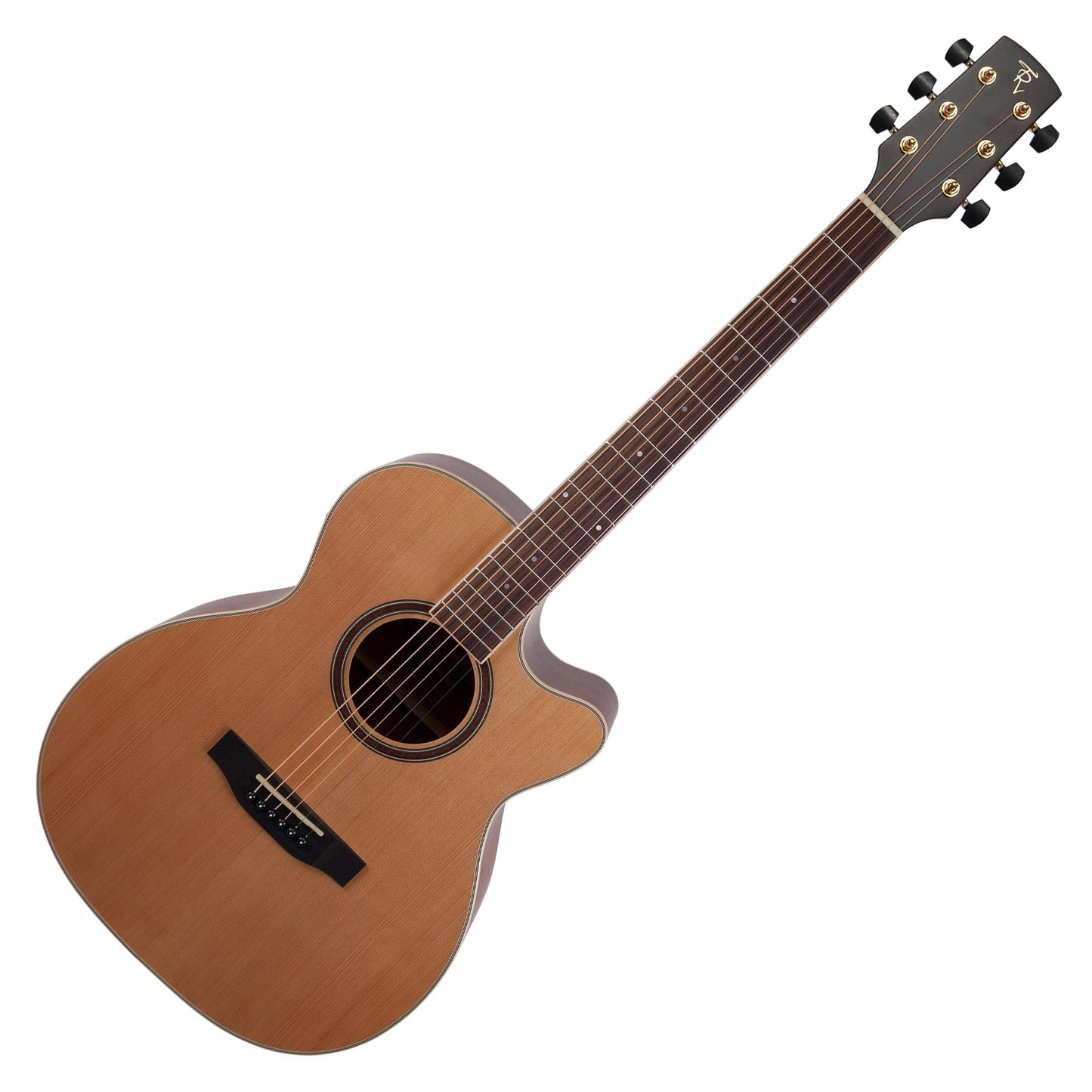 Timberidge '4 Series' Cedar Solid Top Acoustic-Electric Small Body Cutaway Guitar (Natural Satin)