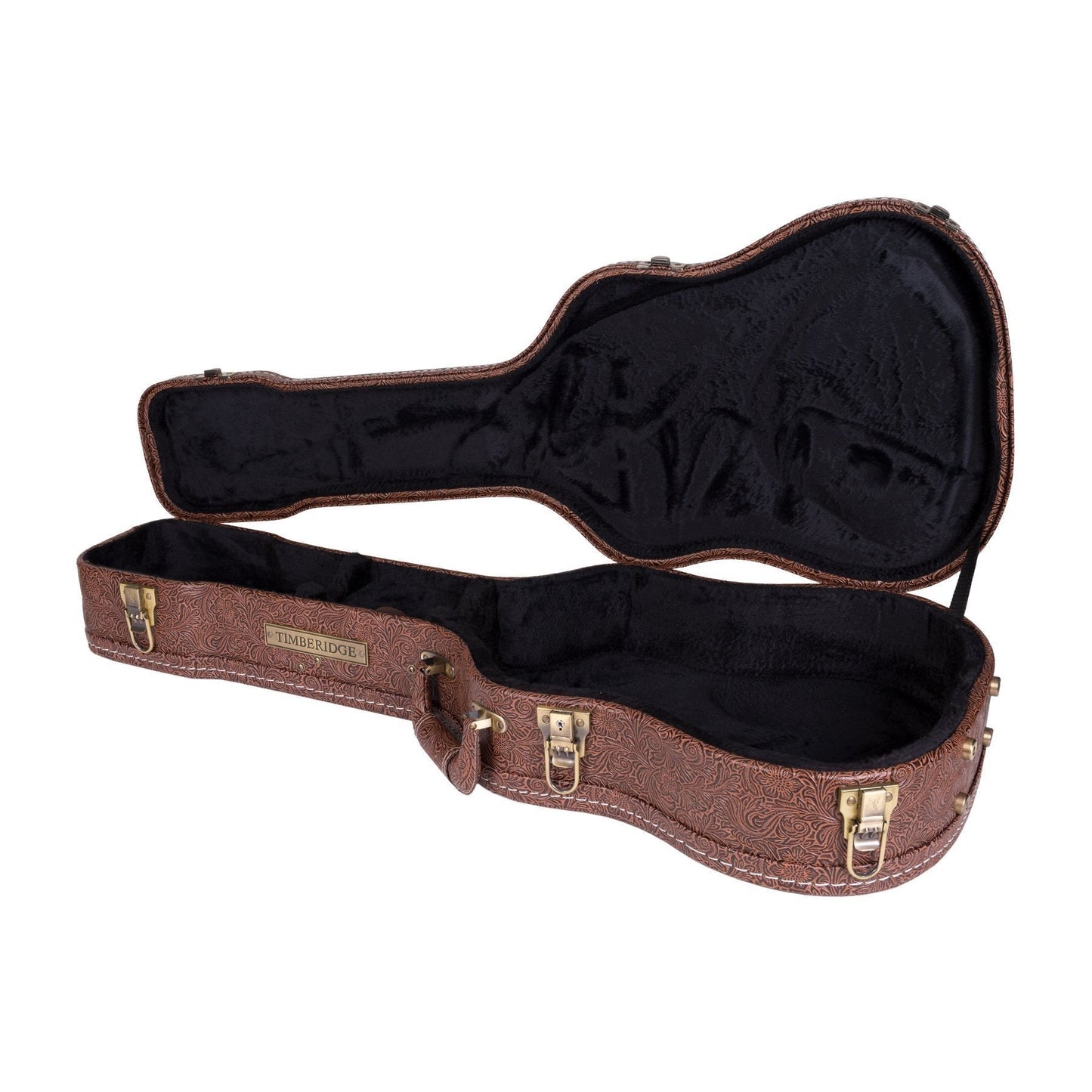 Load image into Gallery viewer, Timberidge Deluxe Shaped 12-String Mini Acoustic Guitar Hard Case (Paisley Brown)

