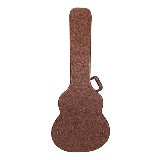 Timberidge Deluxe Shaped Acoustic Bass Guitar Hard Case (Paisley Brown)