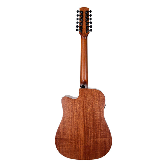Timberidge 'Messenger Series' 12-String Mahogany Solid Top Acoustic-Electric Dreadnought Cutaway Guitar (Natural Satin)