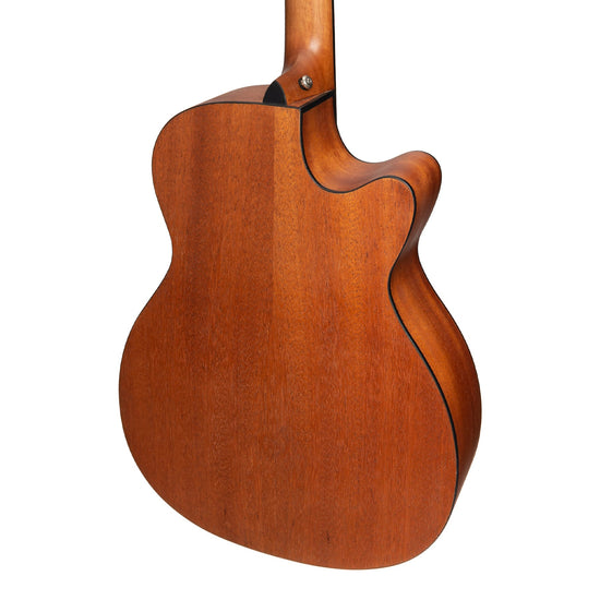Martinez 'Natural Series' Solid Mahogany Top 12-String Left Handed Acoustic-Electric Small Body Cutaway Guitar (Open Pore)