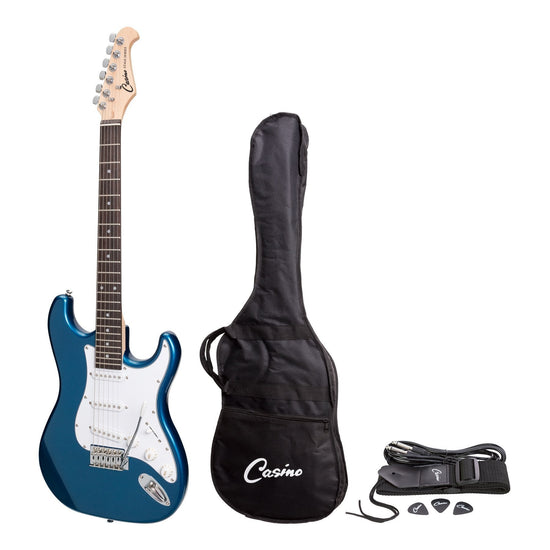 Casino ST-Style Electric Guitar Set (Metallic Blue)