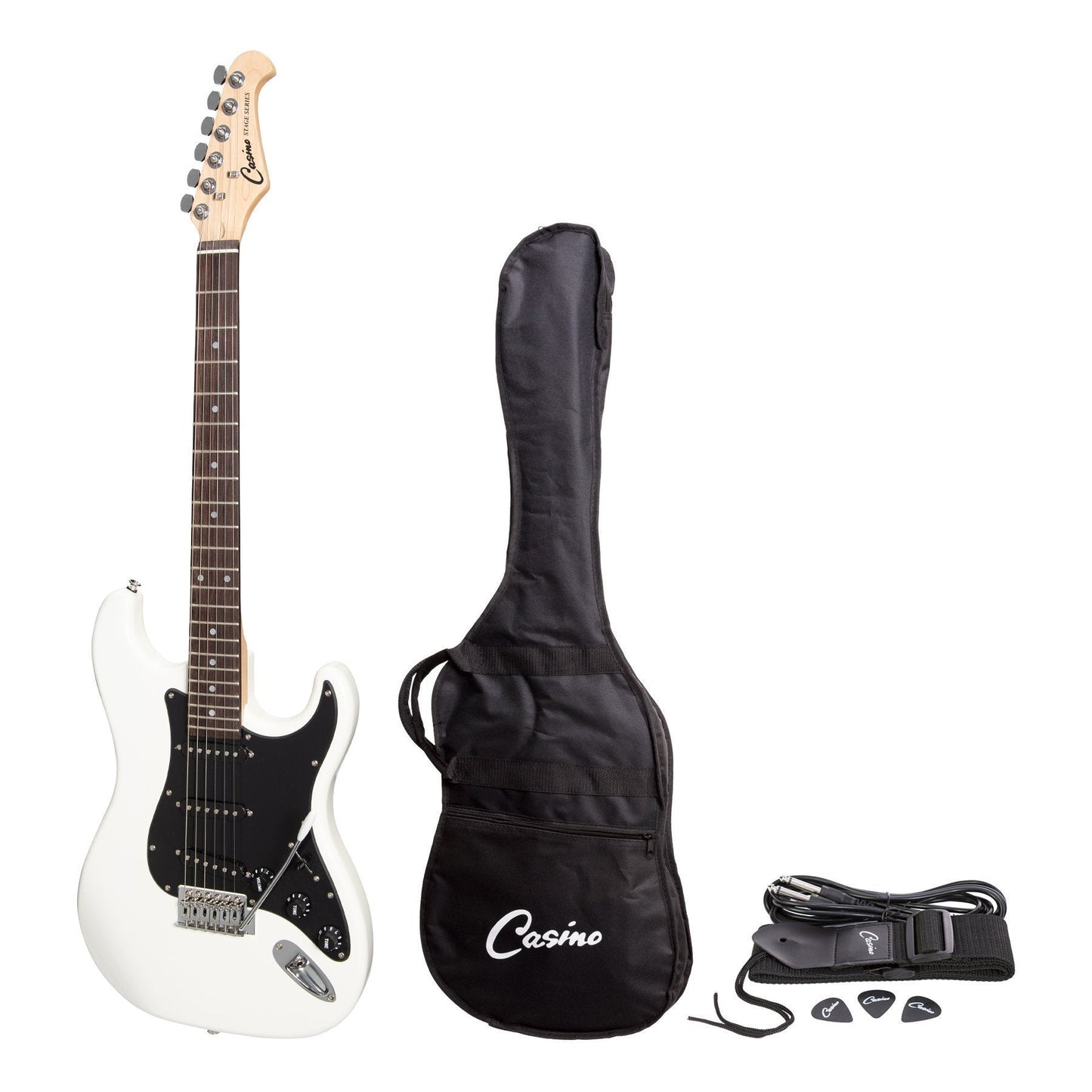 Casino ST-Style Electric Guitar Set (White)