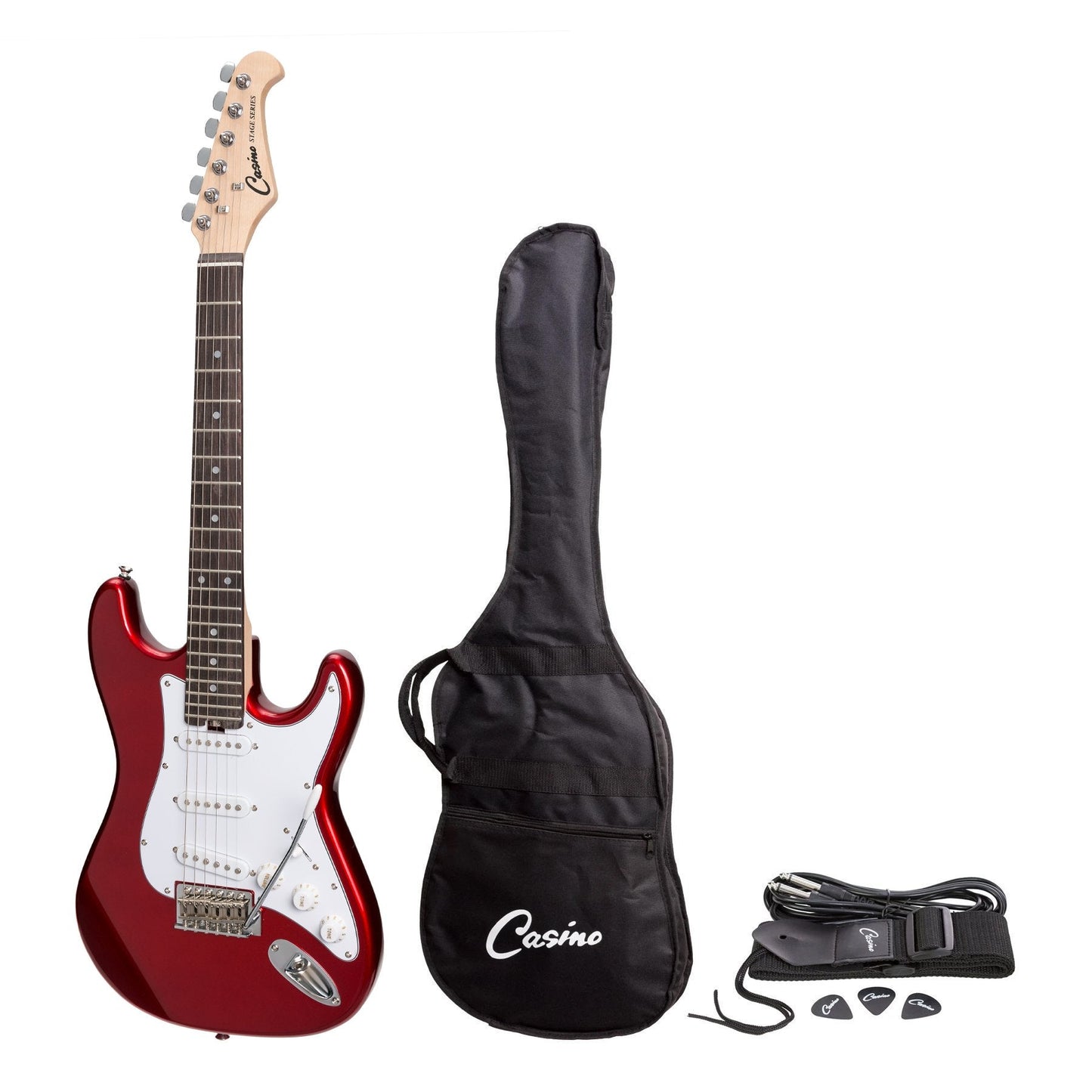 Casino ST-Style Short Scale Electric Guitar Set (Candy Apple Red)